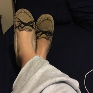 Tan moccasins, size 9.5