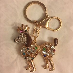 Crystal Poodle Keychain