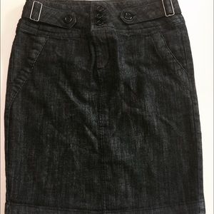 Black denim skirt