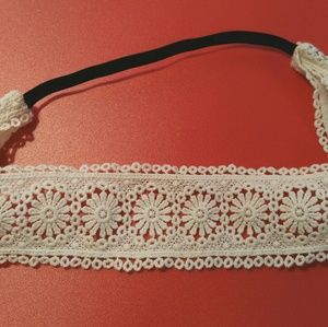 White lace headband