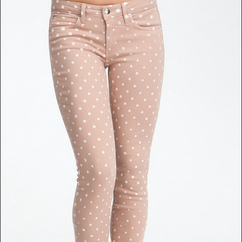 Bebe polka dot skinny jeans