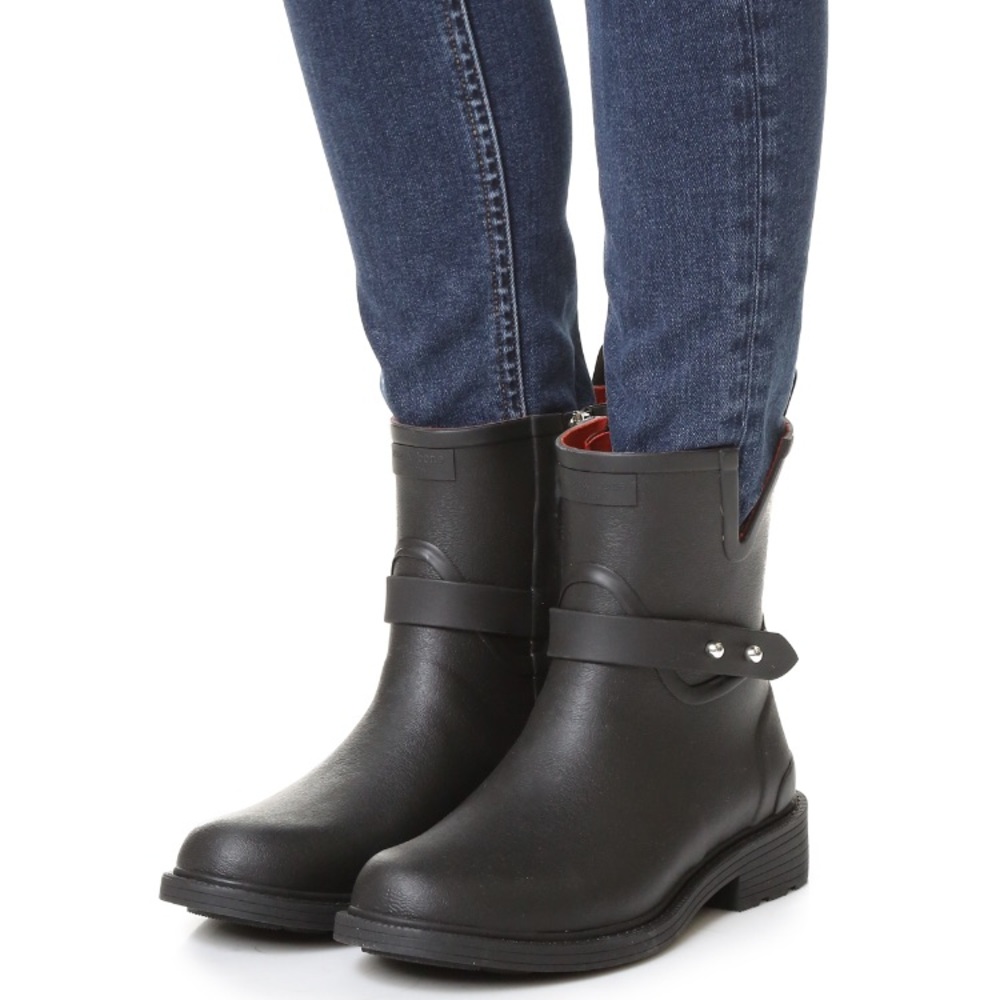 Used 1x. in box Rag and Bone Moto Rain Boots blk