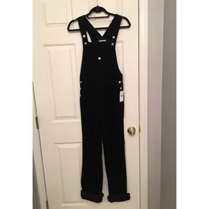 Alexa Chung for AG black corduroy overalls