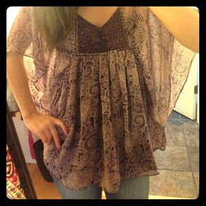 Flowy Angie Tunic Top with beading/embroidery