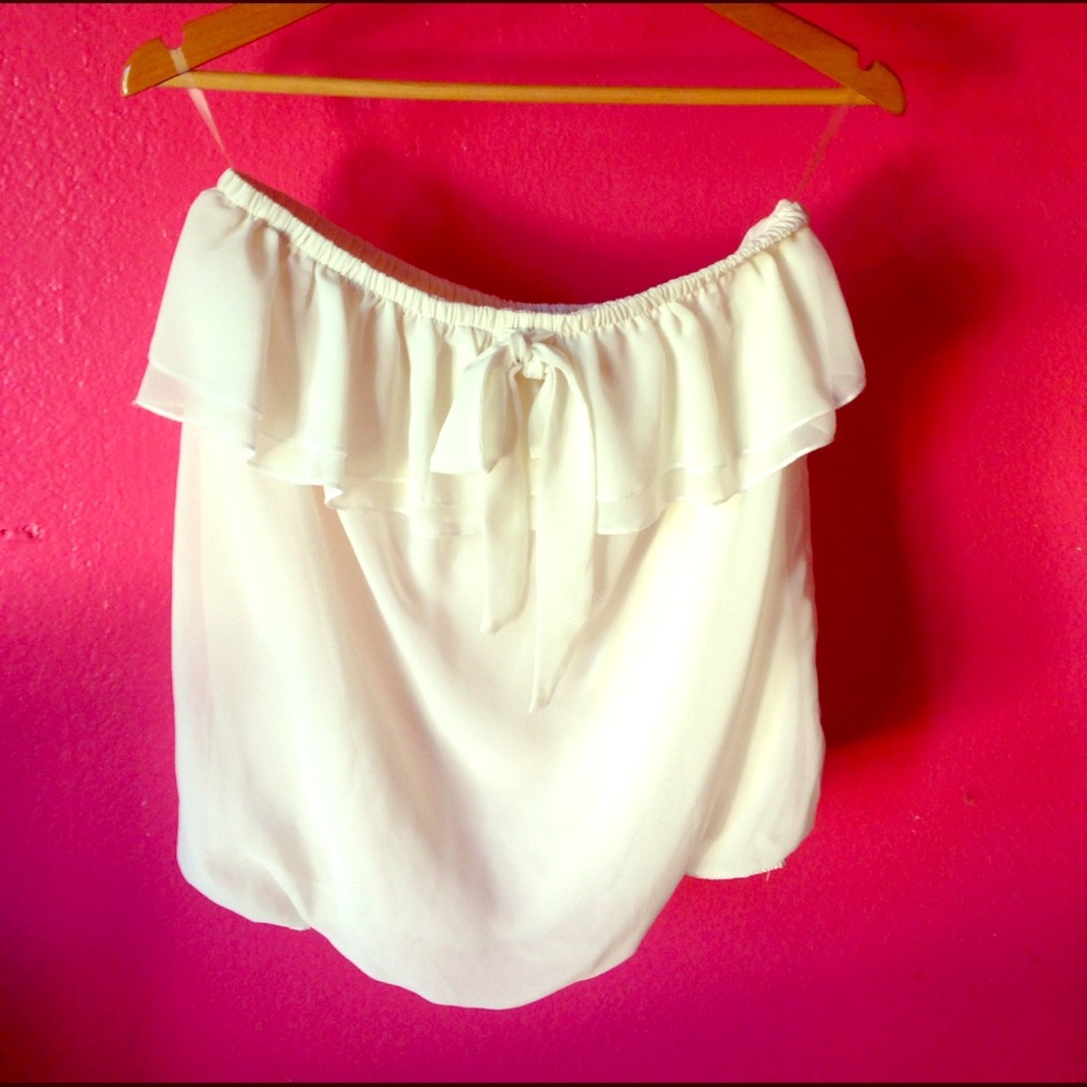 Strapless White Top