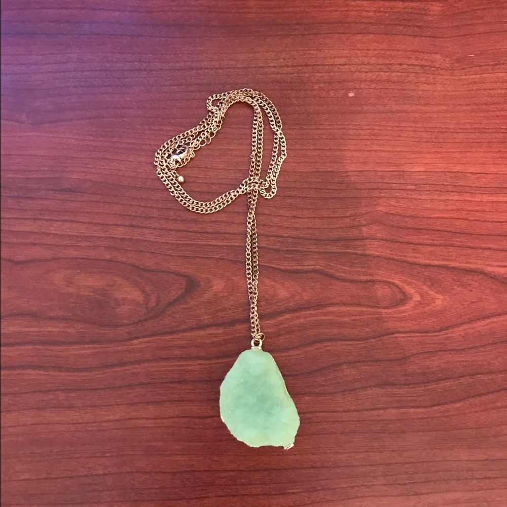 Long Gem Stone Necklace