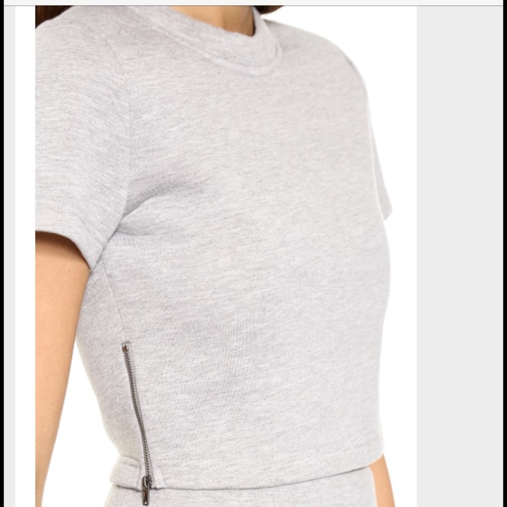 Grey Neoprene Crop Top