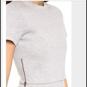 Grey Neoprene Crop Top