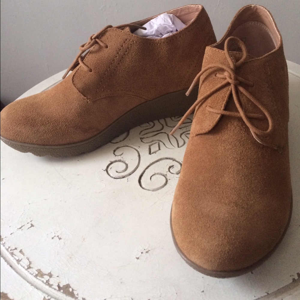 Lands End Suede Chalet Ankle Booties sz 7