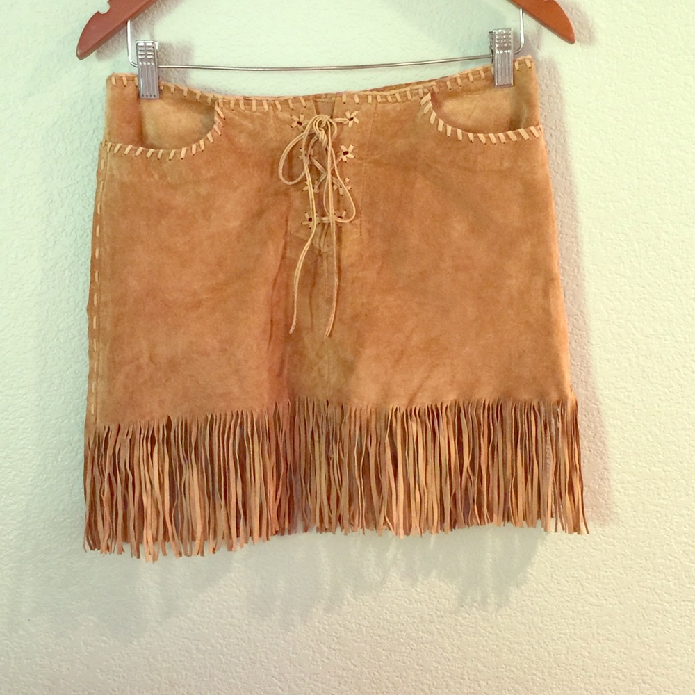 Bebe leather tassel skirt
