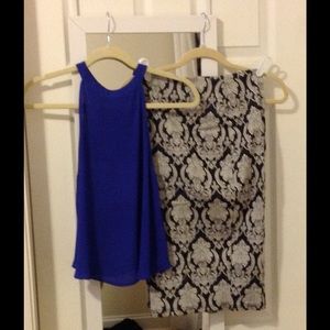 Asymmetrical pencil skirt