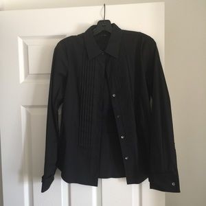 Theory Tuxedo dress shirt black sz L