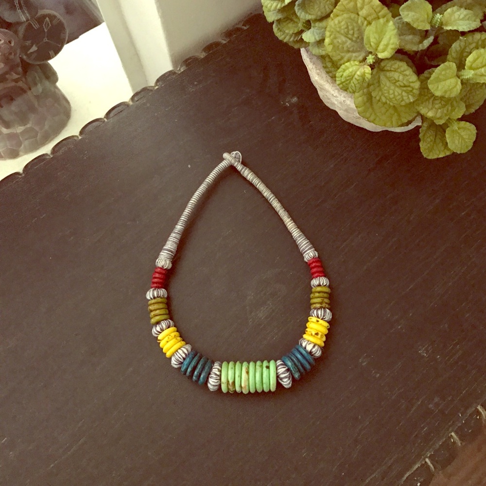 Anthropologie tribal festival collar necklace