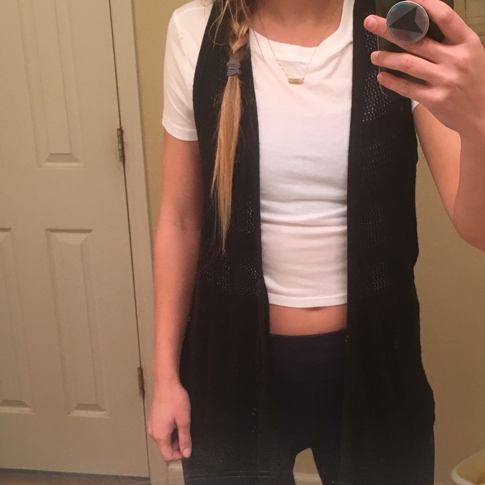 Black knit vest