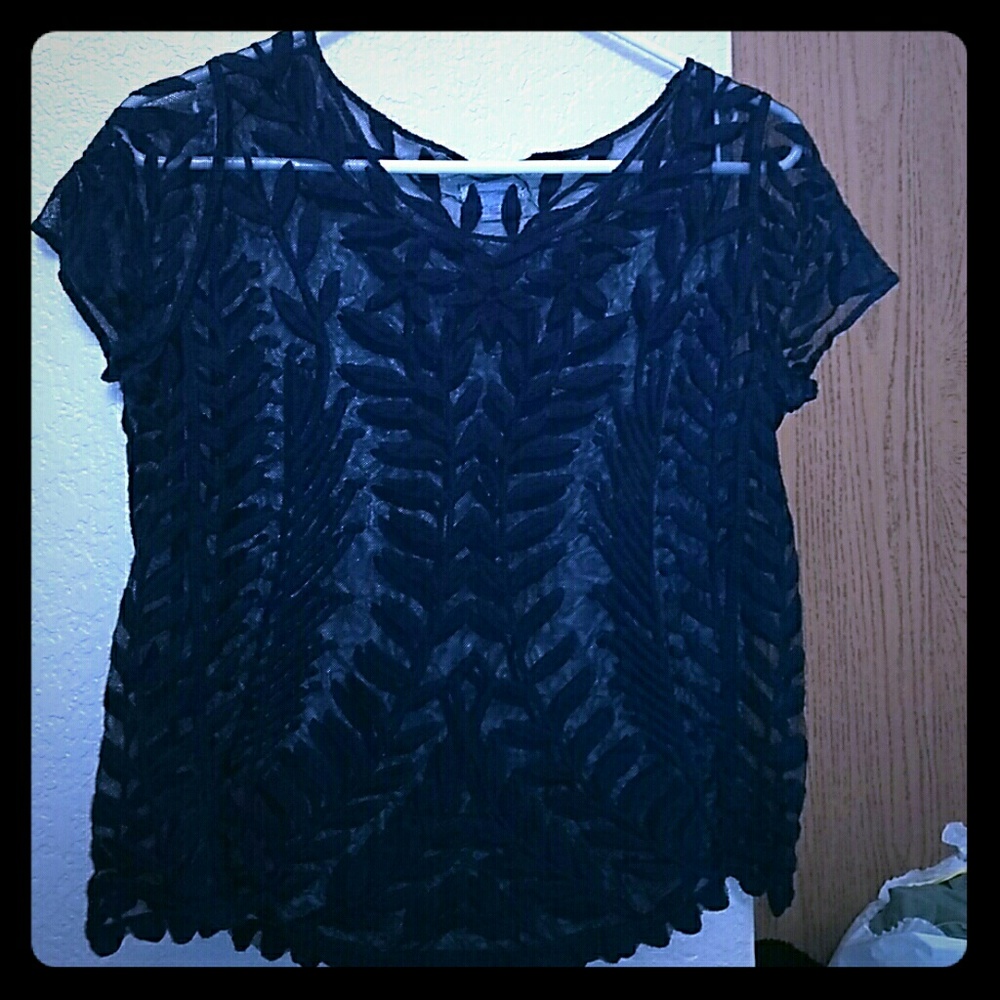 Lace floral chiffon t-shirt