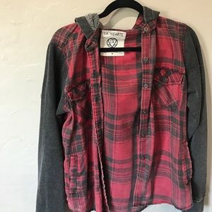 Pac Sun hooded flannel