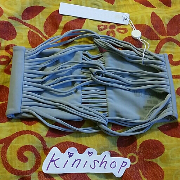 New mikoh sunset shark gray bandeau bikini top XS - Picture 3 of 4