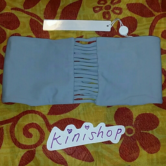 New mikoh sunset shark gray bandeau bikini top XS - Picture 4 of 4