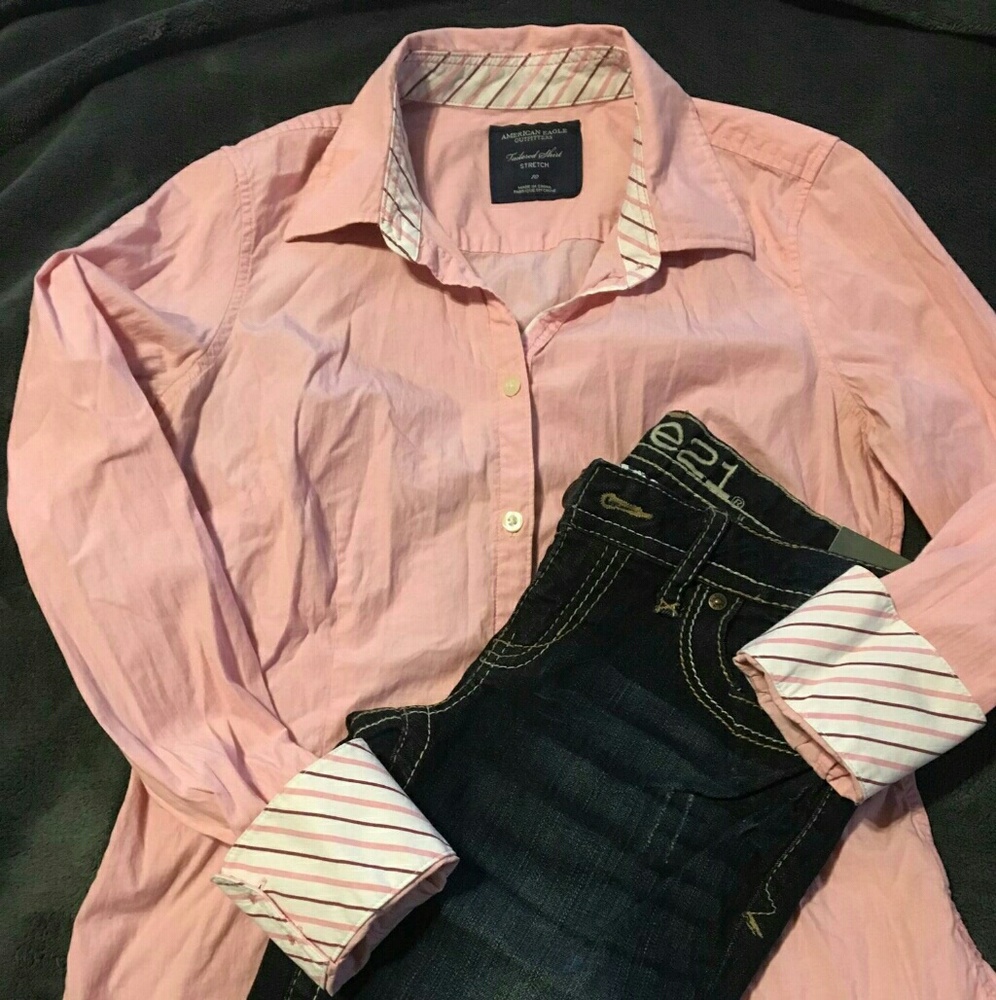 American Eagle Tailored Stretch Shirt Size 10
