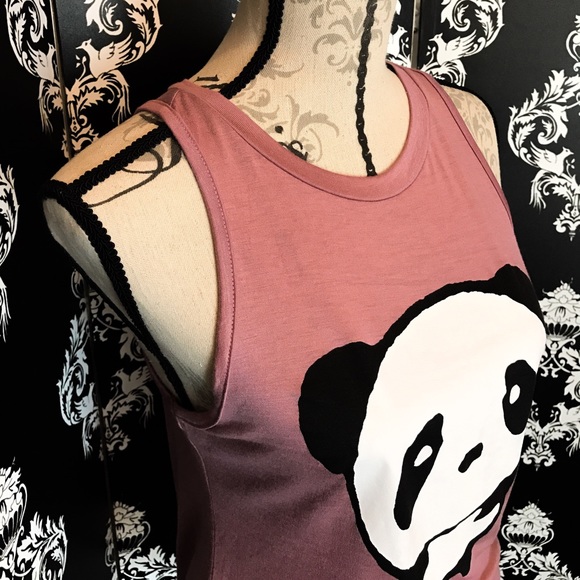 🍀 NWT! Super Cute Mauve Panda 🐼 Tank! - Picture 2 of 5