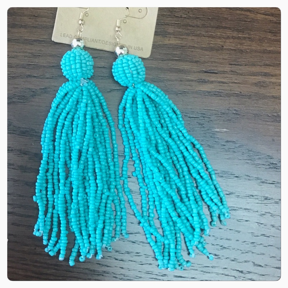Beautiful Beaded Tassel Earrings