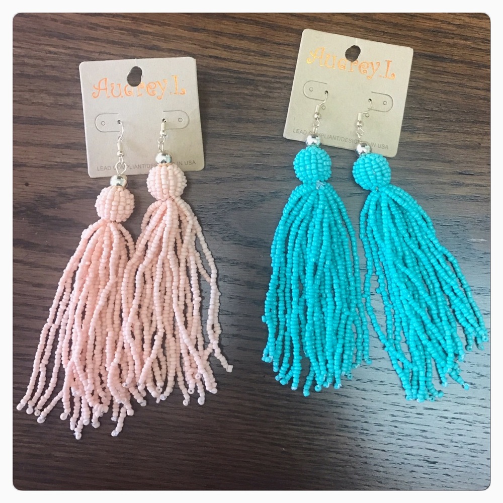 Beautiful Beaded Tassel Earrings