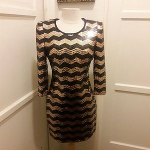 Black and Gold sequins dress