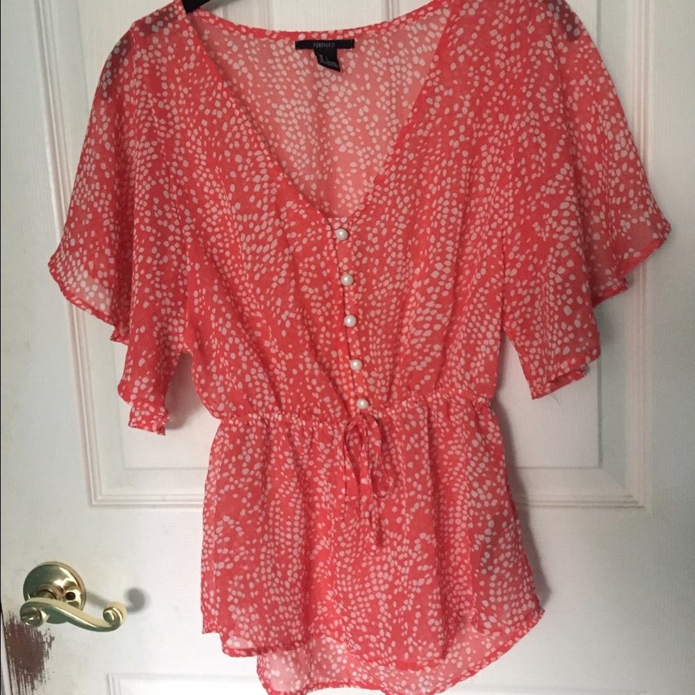 Sheer pink blouse