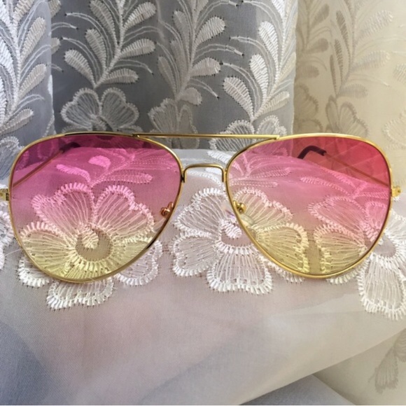🌸Pink & Yellow🌼 Ombré Aviators - Picture 3 of 4