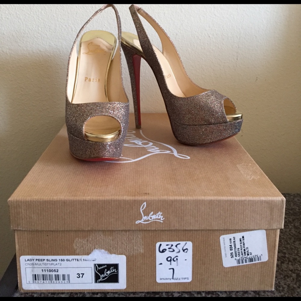 Christian Louboutin Lady Peep Sling Size 37