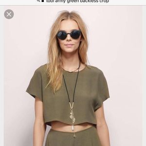 NEW!! Army green crop. Never been worn!