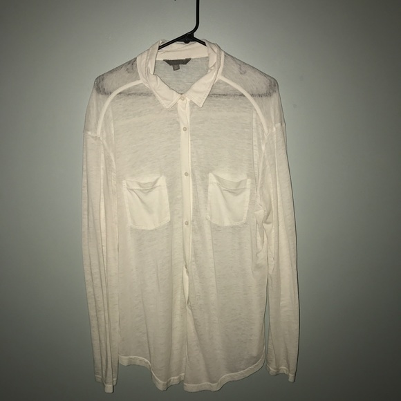 Sheer White Button Down - Picture 2 of 2