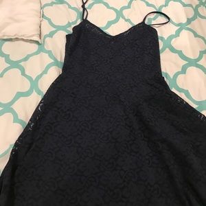 Navy blue skater dress abercrombie and fitch