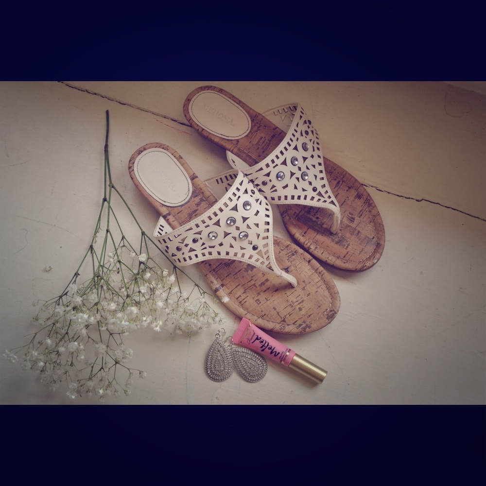 MARSHALS WHITE JEWLED SANDALS!