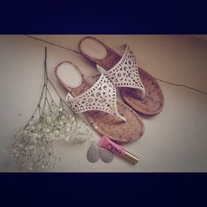 MARSHALS WHITE JEWLED SANDALS!