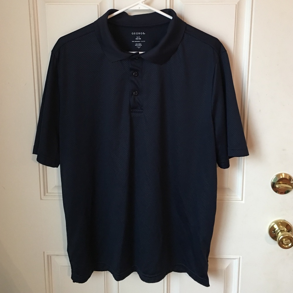 Mens navy blue polo shirt Large L 42 44