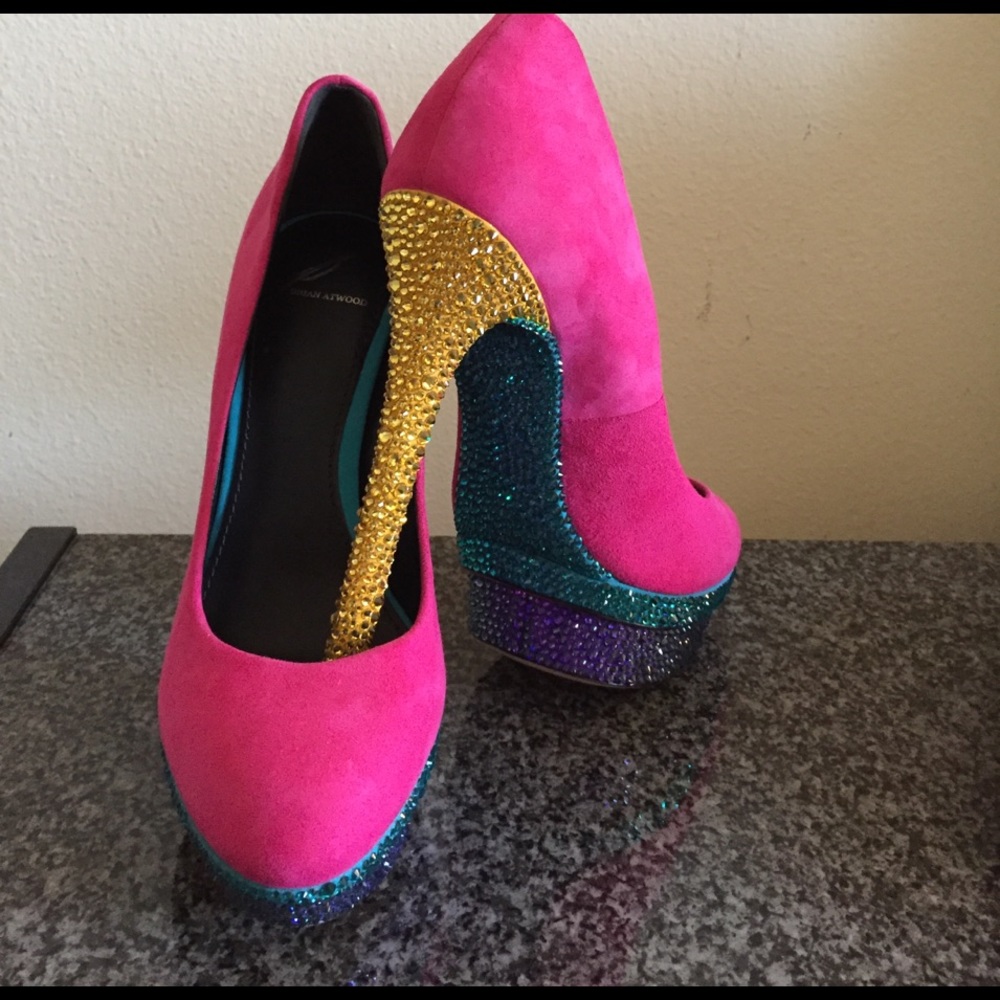 Brian Atwood size 7 strassed in Swarovski crystals