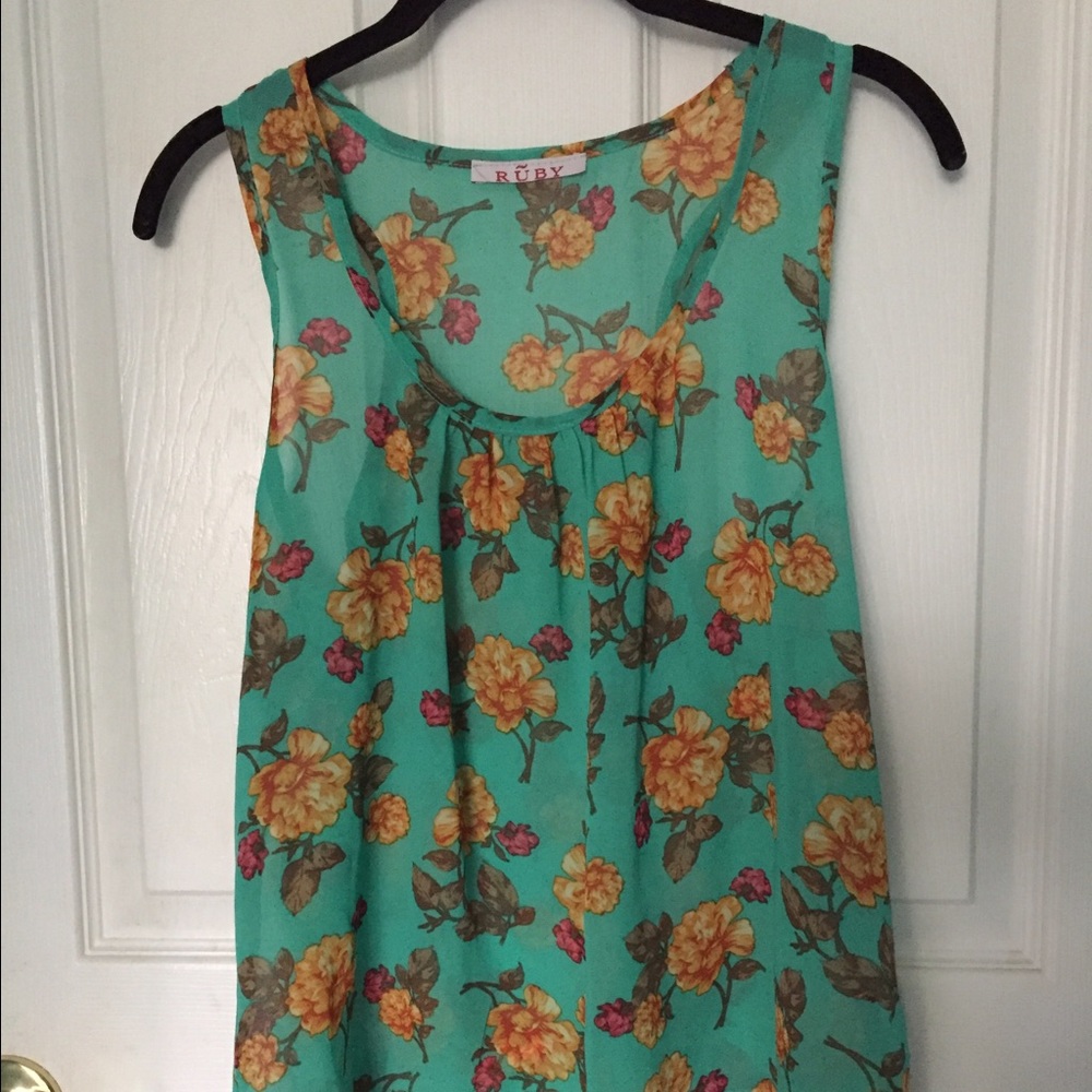 Floral sheer blouse