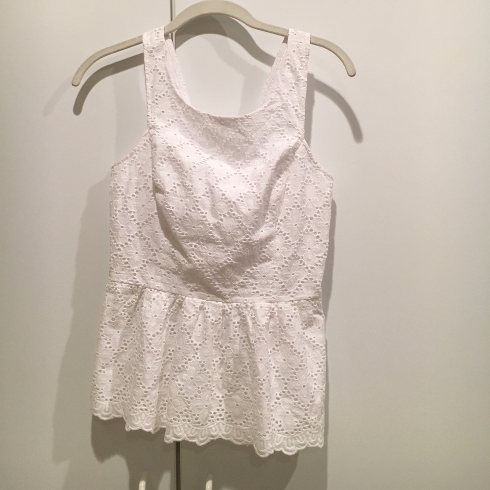 Lilly Pulitzer Peplum Eyelet Tank Top