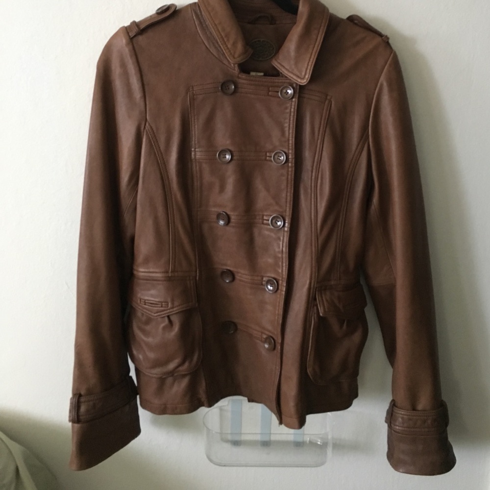 Anthropologie Idra Brown Leather Jacket