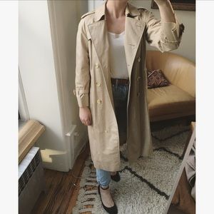 Vintage Burberry Belted Trench Coat Long Khaki