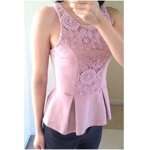 Urban Outfitters Staring at Stars Pink Peplum Top