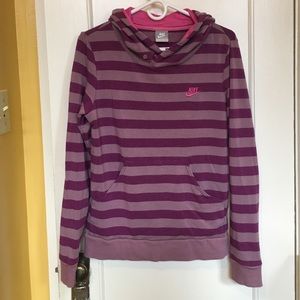 💥SOLD💥 NIKE Purple Striped Pullover Hoodie Sz L