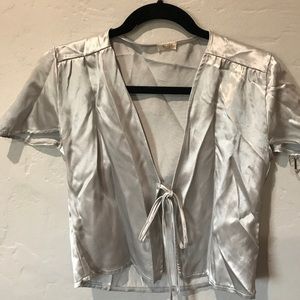 John Galt tie silk top