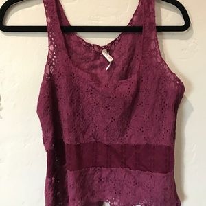 Soft Magenta Purple Free People eyelet top