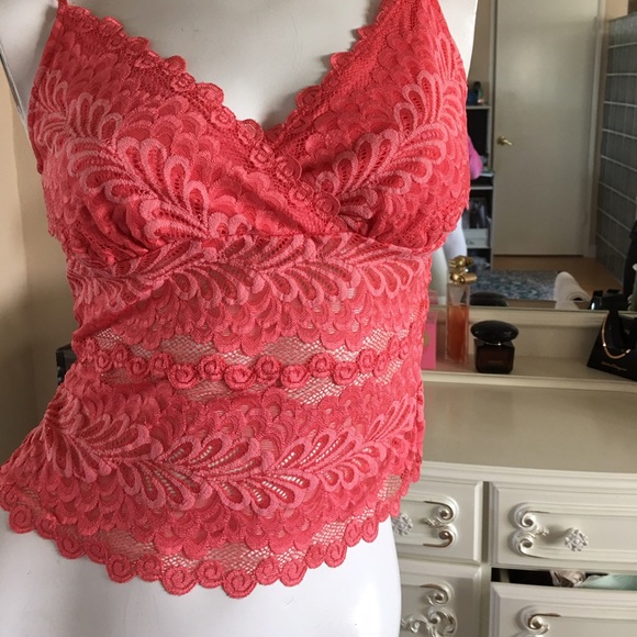Top made of lace dark orange new never been worn - Picture 1 of 5
