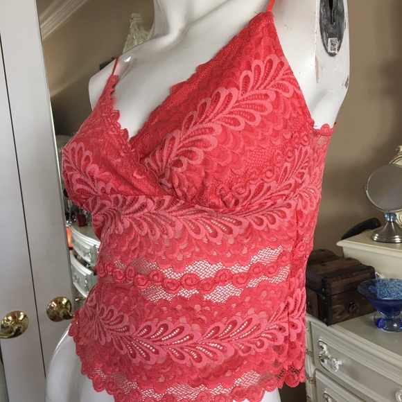Top made of lace dark orange new never been worn - Picture 2 of 5