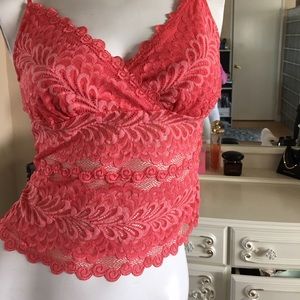 Top made of lace dark orange new never been worn