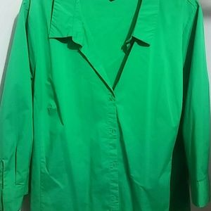 Green button down shirt