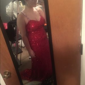 Size 10 red sequin prom dress